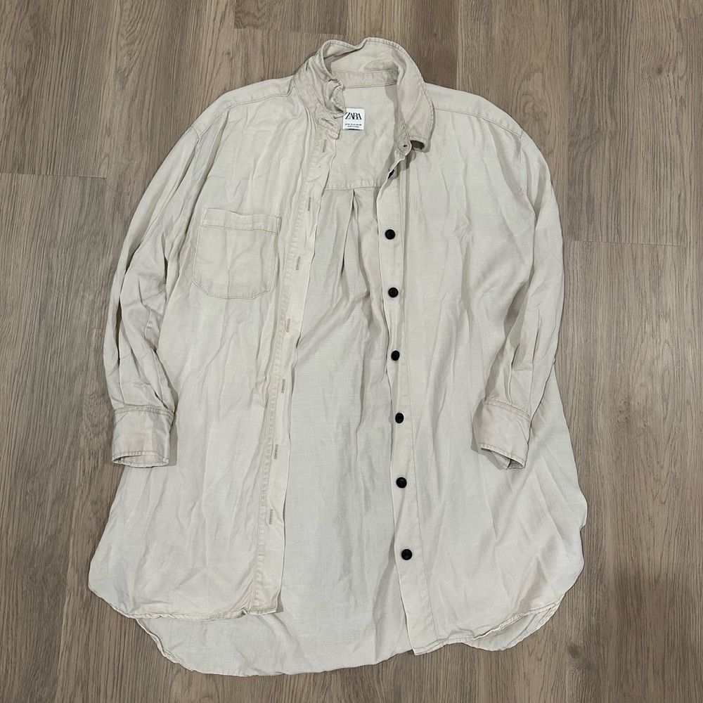 Zara oversized cargo effect shirt